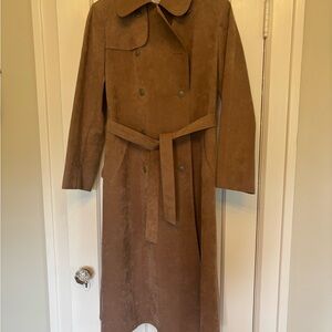 Vintage Mint Condition Brown Suede Trench Coat